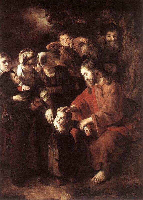 MAES, Nicolaes Christ Blessing the Children Germany oil painting art